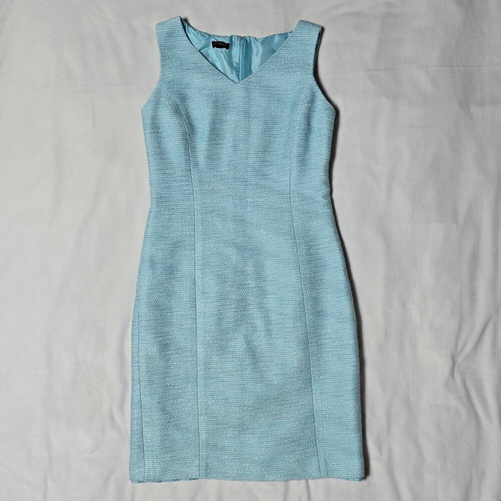 Talbots Light Blue Textured Sheath Dress --Size 2